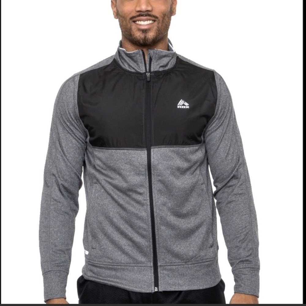 RBX Active Mens Brushed Thin Fleece Mock Neck Jacket